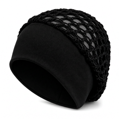 Bonnet à filet pour cheveux en maille élastique et respirant avec bande large, couvre-cheveux ajouré