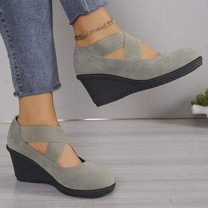 Chaussures plates compensées à enfiler confortables pour femmes