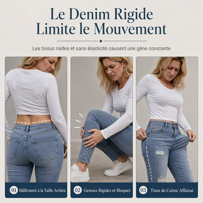 Jean skinny taille haute déchiré pour femme, pantalon en denim stretch délavé