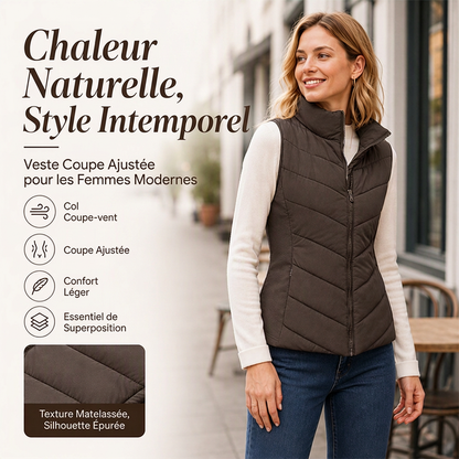 Gilet matelassé à col montant pour femme