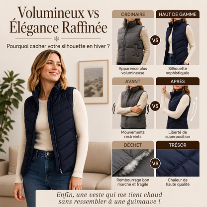 Gilet matelassé à col montant pour femme