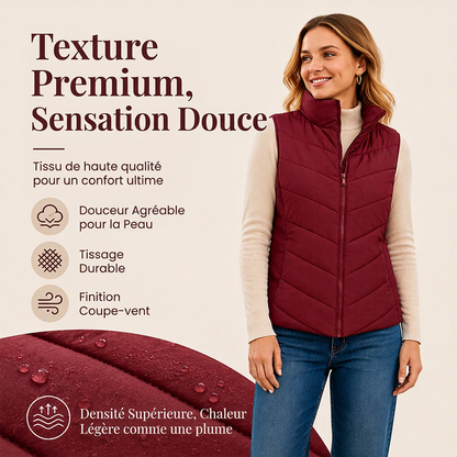 Gilet matelassé à col montant pour femme