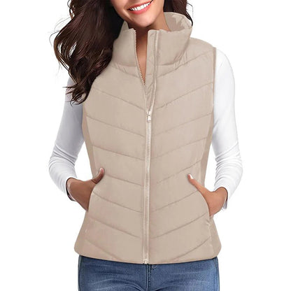Gilet matelassé à col montant pour femme