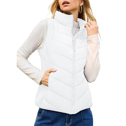 Gilet matelassé à col montant pour femme