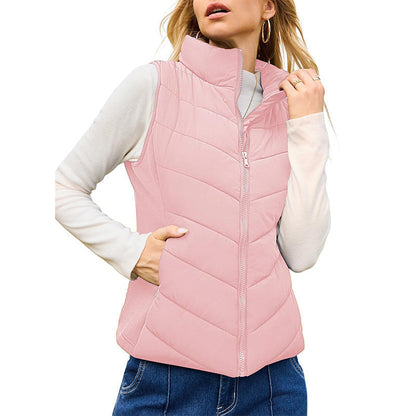 Gilet matelassé à col montant pour femme