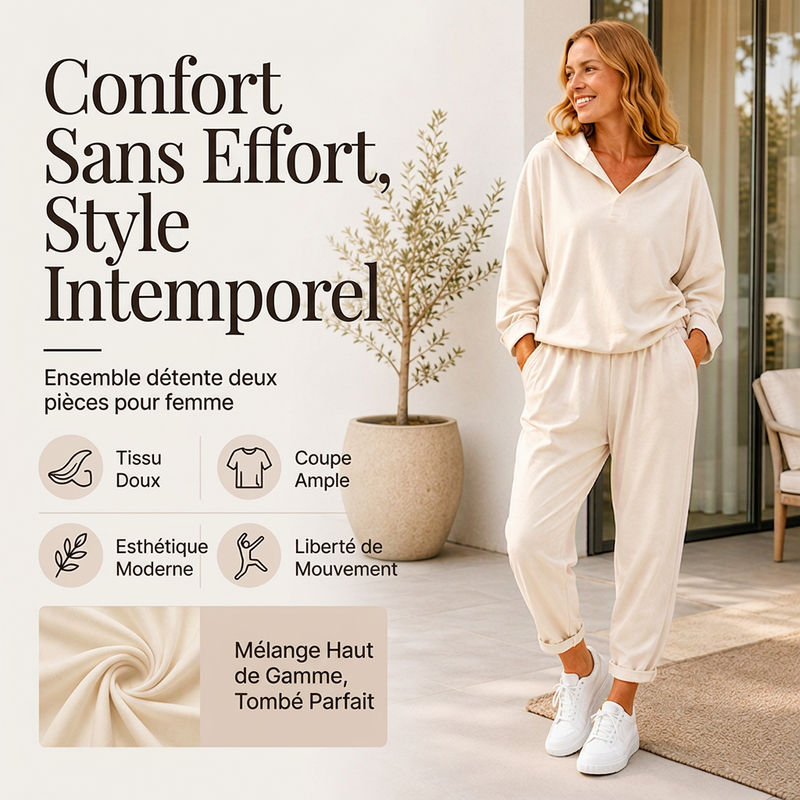 Ensemble sweat à capuche et pantalon de détente pour femme