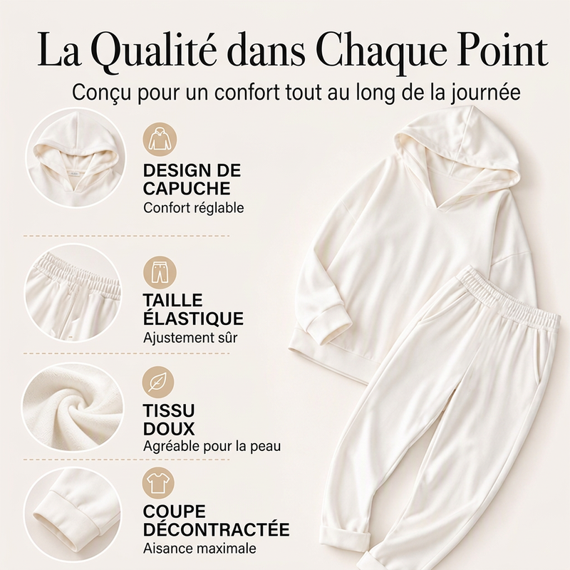 Ensemble sweat à capuche et pantalon de détente pour femme