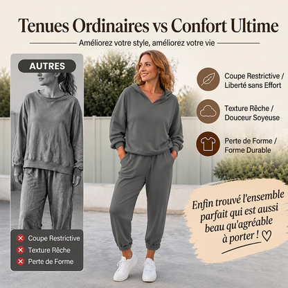 Ensemble sweat à capuche et pantalon de détente pour femme
