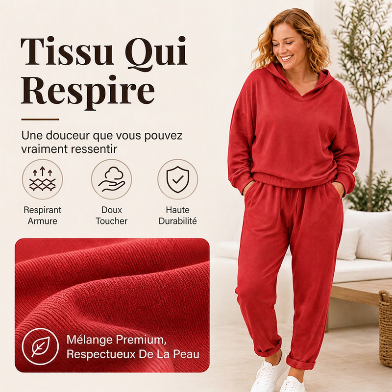 Ensemble sweat à capuche et pantalon de détente pour femme