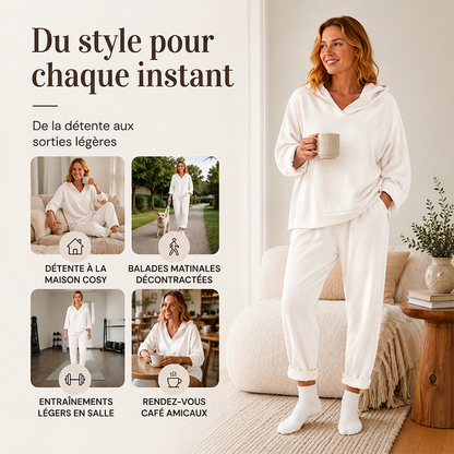 Ensemble sweat à capuche et pantalon de détente pour femme