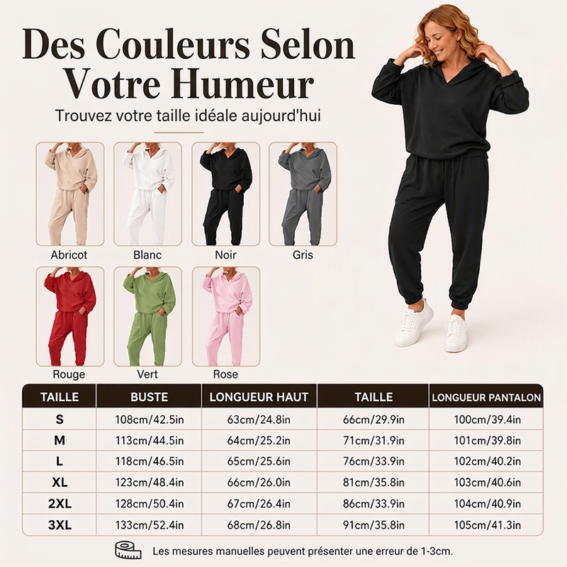 Ensemble sweat à capuche et pantalon de détente pour femme