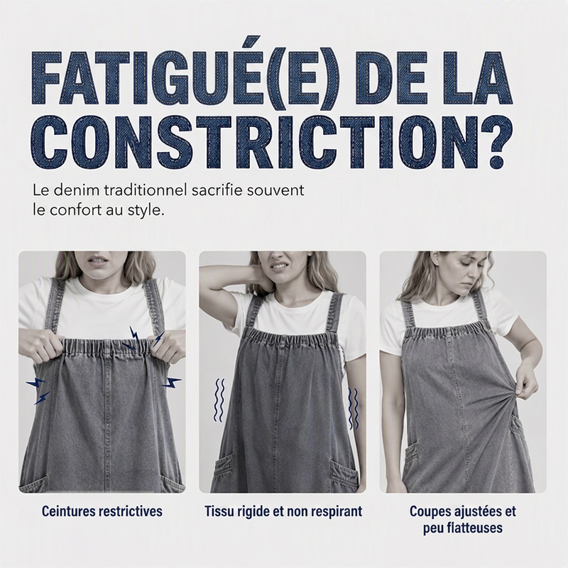 Robe longue oversize en jean décontractée à bretelles pour femme