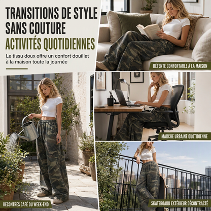 Pantalons de survêtement larges vintage délavés pour femme