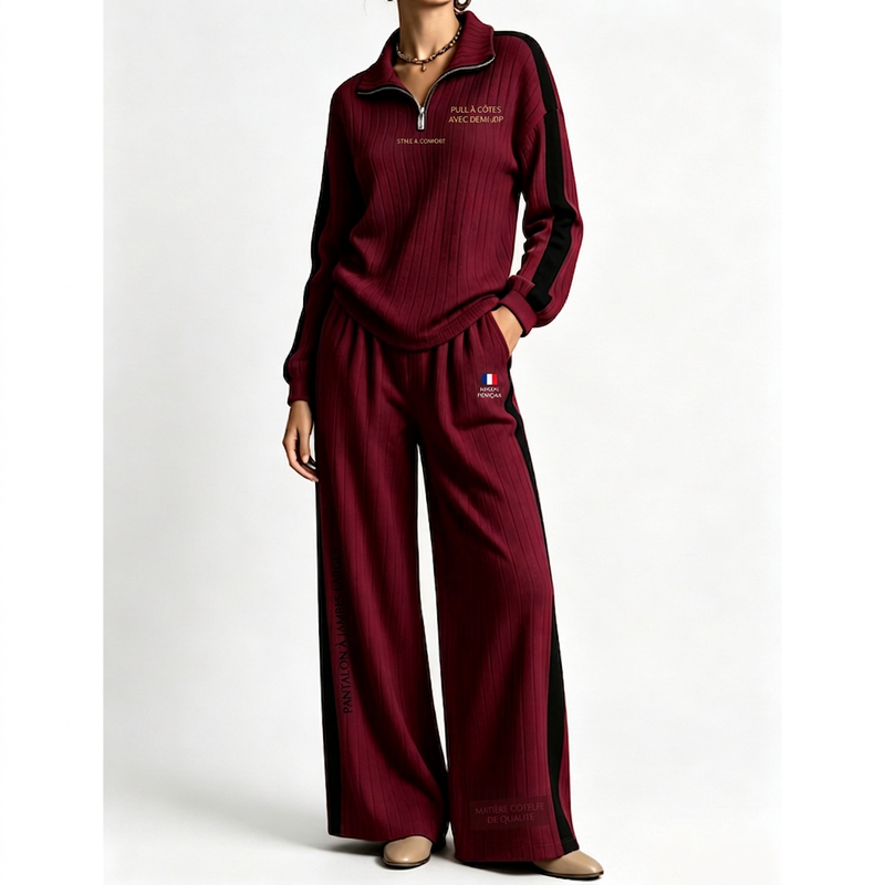 Ensemble sweat décontracté et pantalon large pour femme
