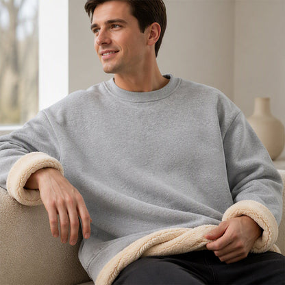 Sweatshirt ras du cou pour homme doublé polaire