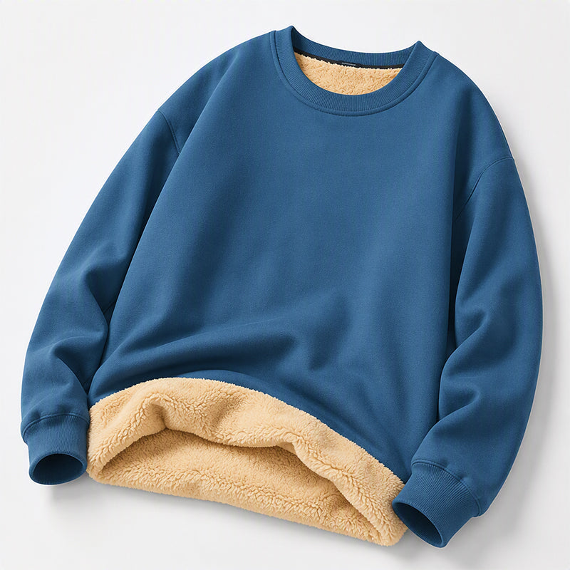 Sweatshirt ras du cou pour homme doublé polaire