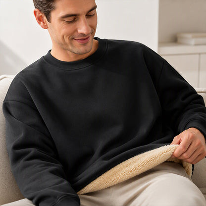 Sweatshirt ras du cou pour homme doublé polaire