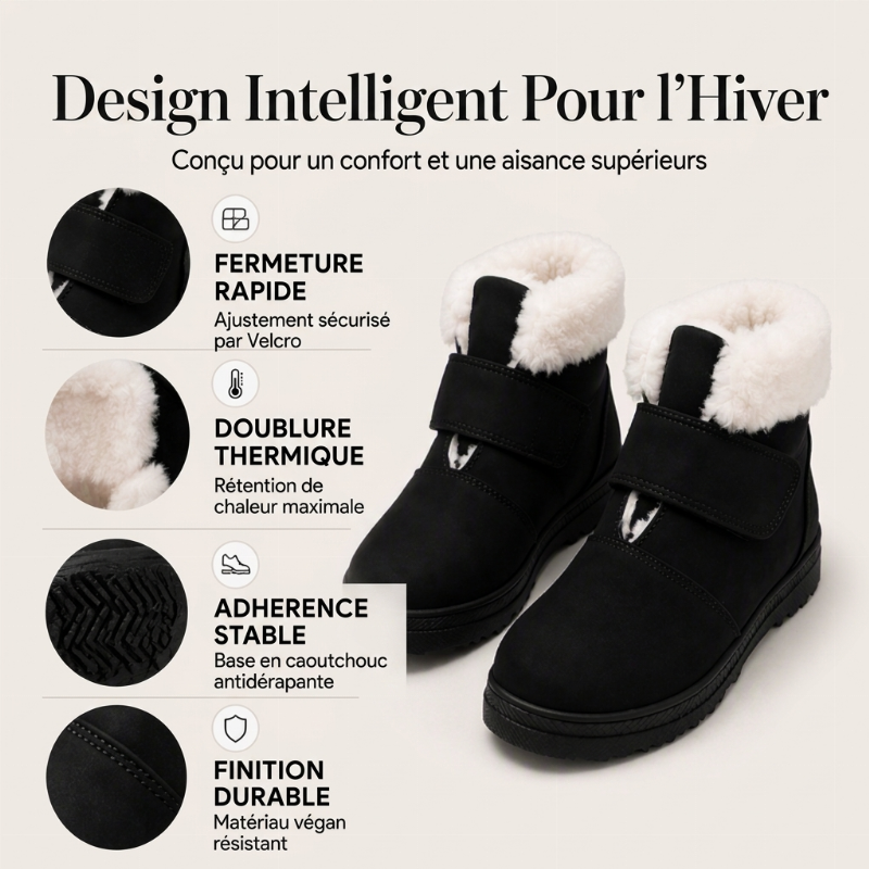 Bottes de neige d'hiver chaudes antidérapantes pour femmes