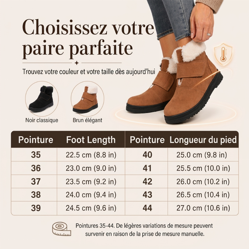 Bottes de neige d'hiver chaudes antidérapantes pour femmes
