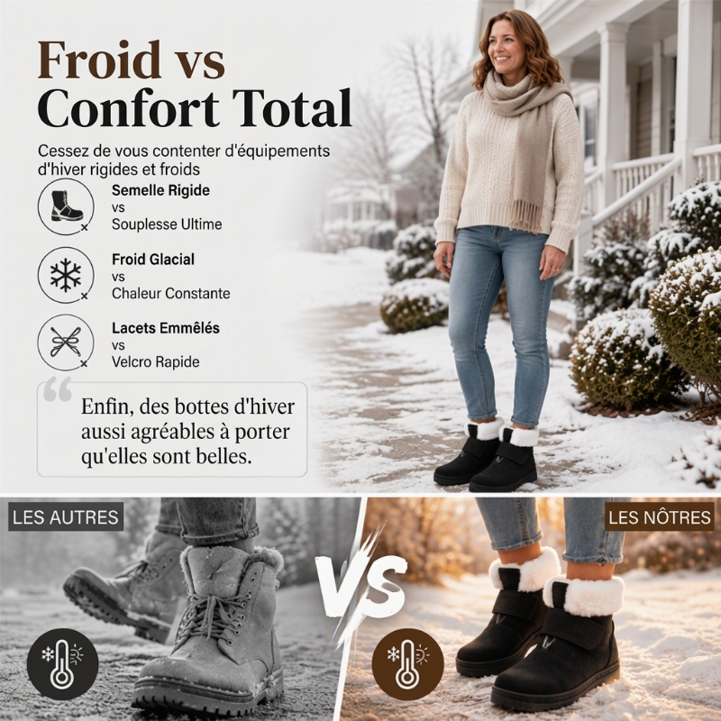 Bottes de neige d'hiver chaudes antidérapantes pour femmes