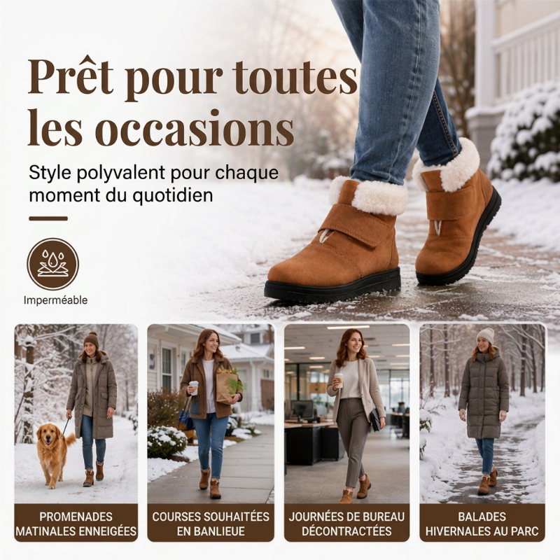Bottes de neige d'hiver chaudes antidérapantes pour femmes