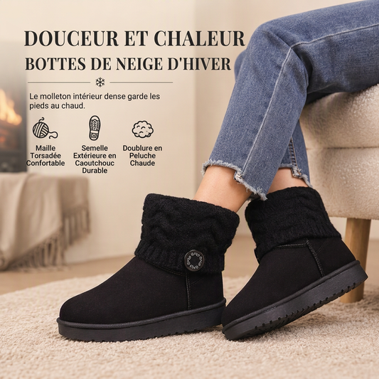 Bottes de neige mi-mollet pour femme, hiver