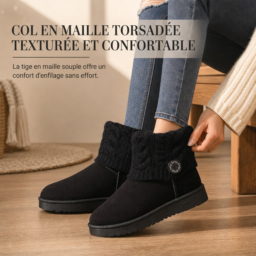 Bottes de neige mi-mollet pour femme, hiver