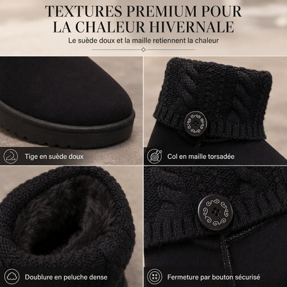 Bottes de neige mi-mollet pour femme, hiver