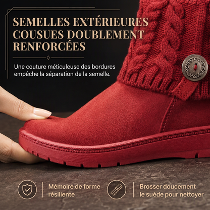 Bottes de neige mi-mollet pour femme, hiver