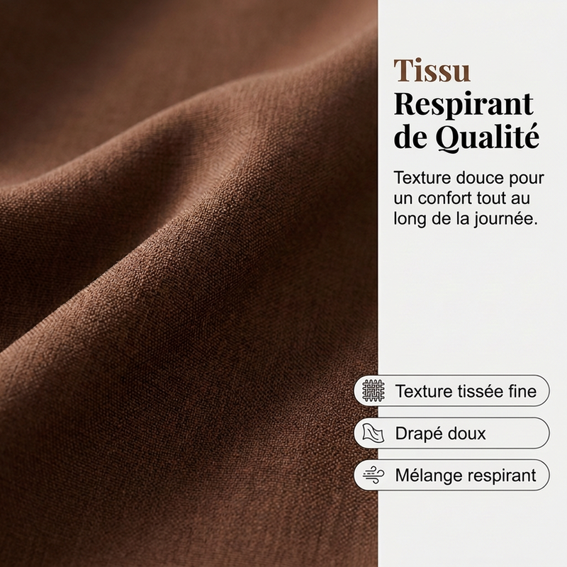Pantalon large plissé taille haute pour femme
