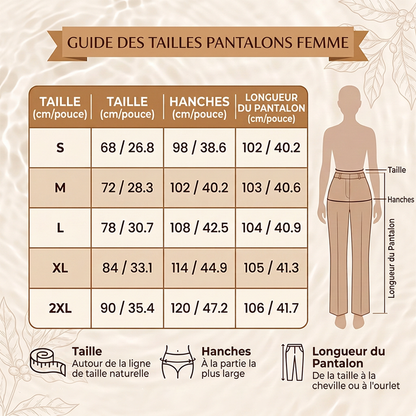 Pantalon large plissé taille haute pour femme