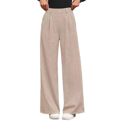 Pantalon large plissé taille haute pour femme