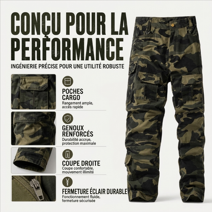 Pantalon cargo camouflage multi-poches pour hommes