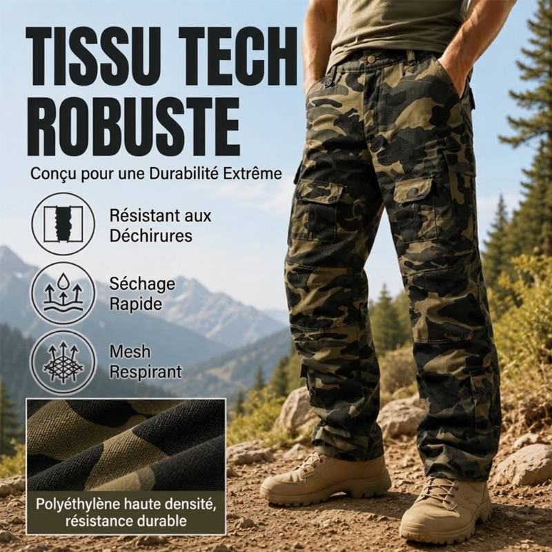 Pantalon cargo camouflage multi-poches pour hommes