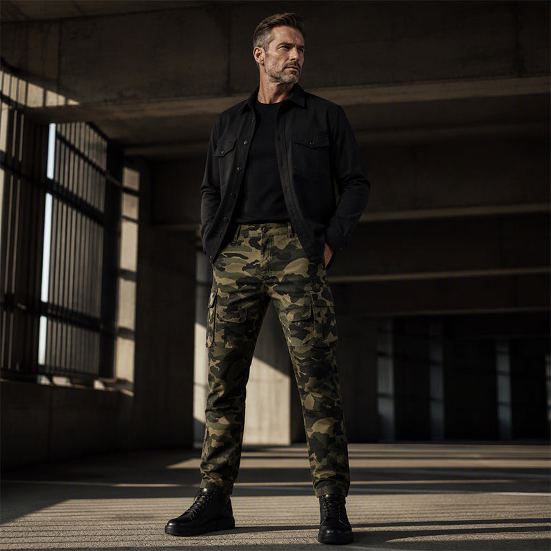Pantalon cargo camouflage multi-poches pour hommes