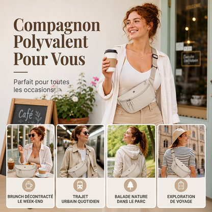Sac bandoulière minimaliste en forme de demi-lune