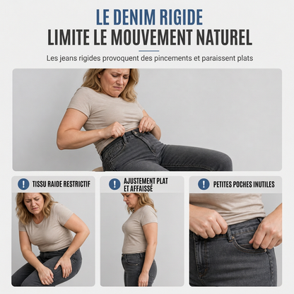 Jean cargo flare pour femme, taille haute, très extensible, coupe ajustée avec poches à rabat