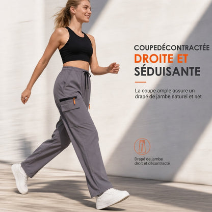 Pantalon de survêtement cargo décontracté pour femme, coupe ample, séchage rapide et respirant, pantalon long avec poches