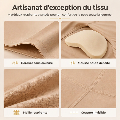 Short de gainage rembourré pour femme, taille haute, effet ventre plat