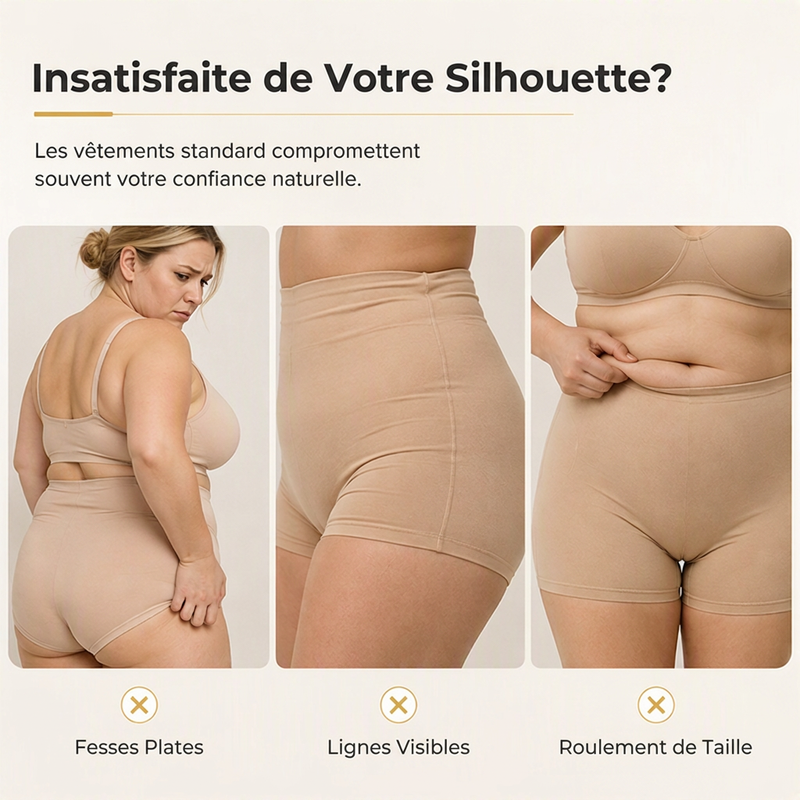 Short de gainage rembourré pour femme, taille haute, effet ventre plat