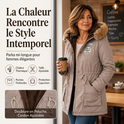Parka à capuche doublée chaude pour femme