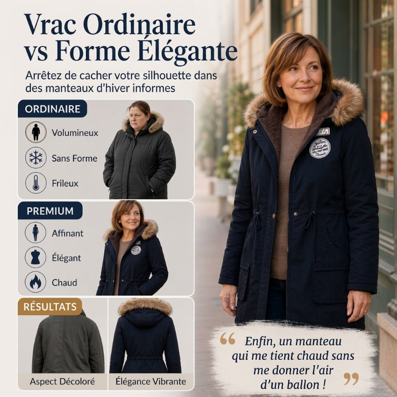 Parka à capuche doublée chaude pour femme