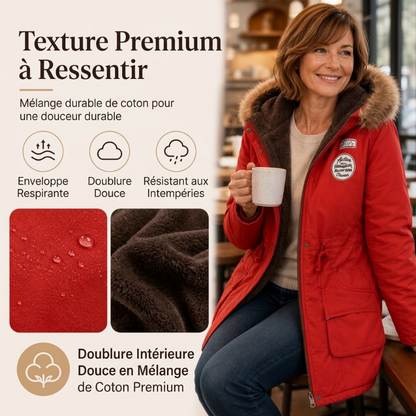 Parka à capuche doublée chaude pour femme