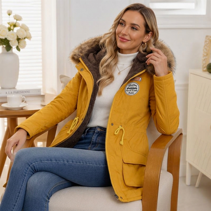 Parka à capuche doublée chaude pour femme