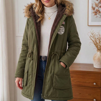 Parka à capuche doublée chaude pour femme