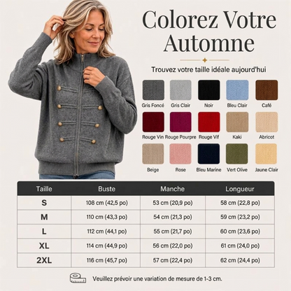 Veste en maille décontractée à double fermeture éclair pour femme