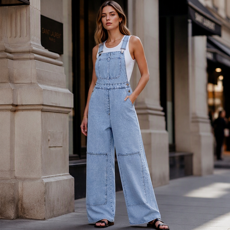 Combinaison en denim flatteuse