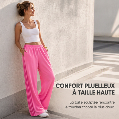Pantalon de survêtement femme taille large avec bandes latérales