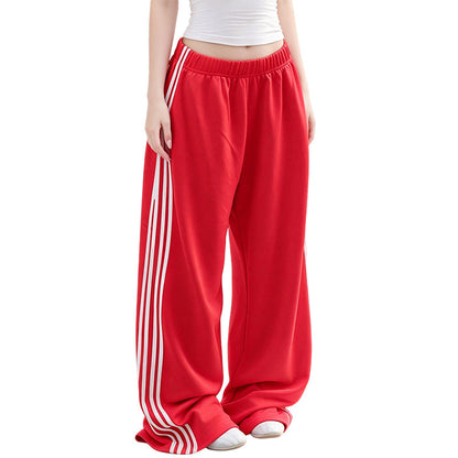 Pantalon de survêtement femme taille large avec bandes latérales