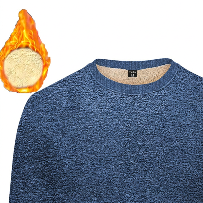 Sweat-shirt col ras du cou doublé polaire pour homme